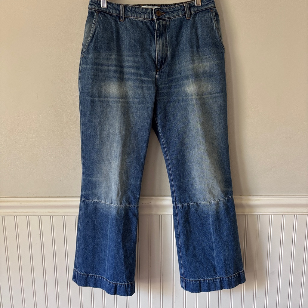 Victoria Beckham Jeans Trouser Style Wide Leg Mid Rise Made In Italy